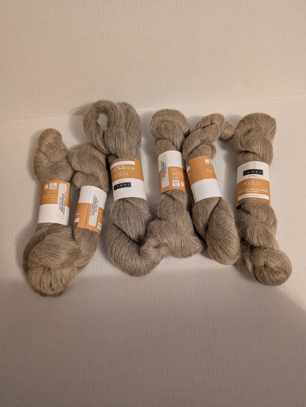 Louet Kidlin Linen/Mohair Yarn Skeins - 6 X 50 Grams BNWT